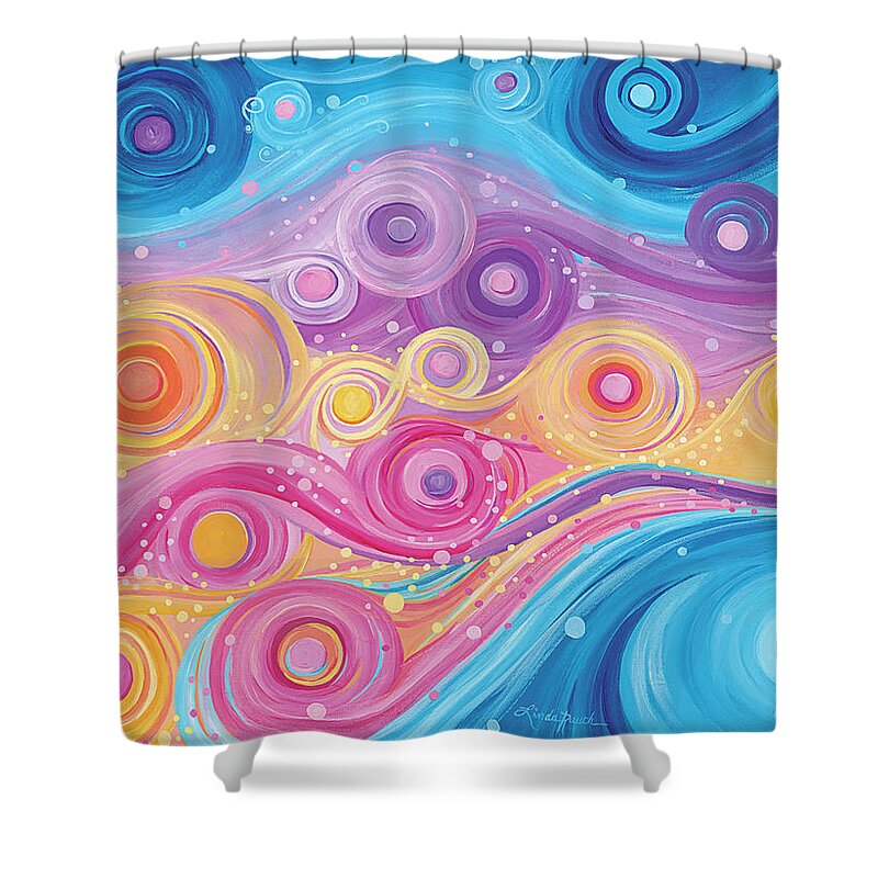 Milky Way Shower Curtain featuring the painting Milky Way by Linda Rauch