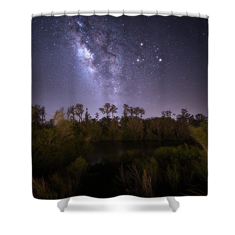 Milky Way Shower Curtain featuring the photograph Milky Way Nights by Mark Andrew Thomas