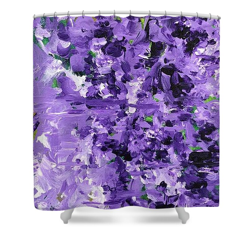 Mirage Shower Curtain featuring the painting Mirage #9 by Milly Tseng