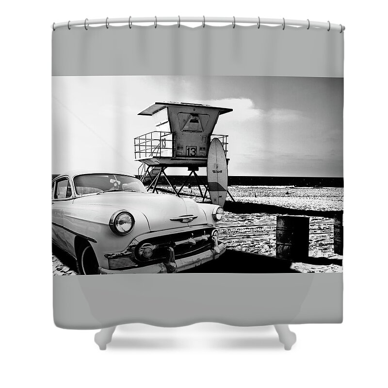 Chevrolet Shower Curtain featuring the photograph Vintage 1953 Chevrolet Pacific Beach by Larry Butterworth