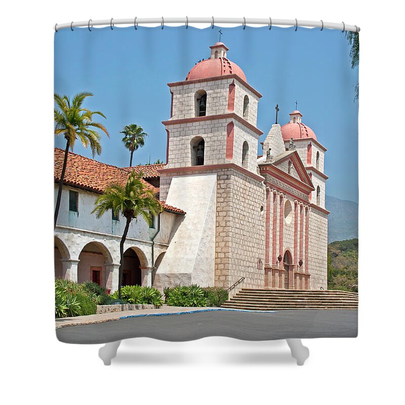 California Missions Shower Curtain featuring the photograph Mission Santa Barbara, California by Denise Strahm
