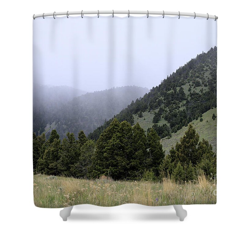 Scenic Shower Curtain featuring the photograph Mist in the Mountains by Kae Cheatham