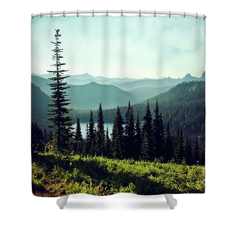 Mountains Shower Curtain featuring the photograph Misty Mountains by Sylvia Cook