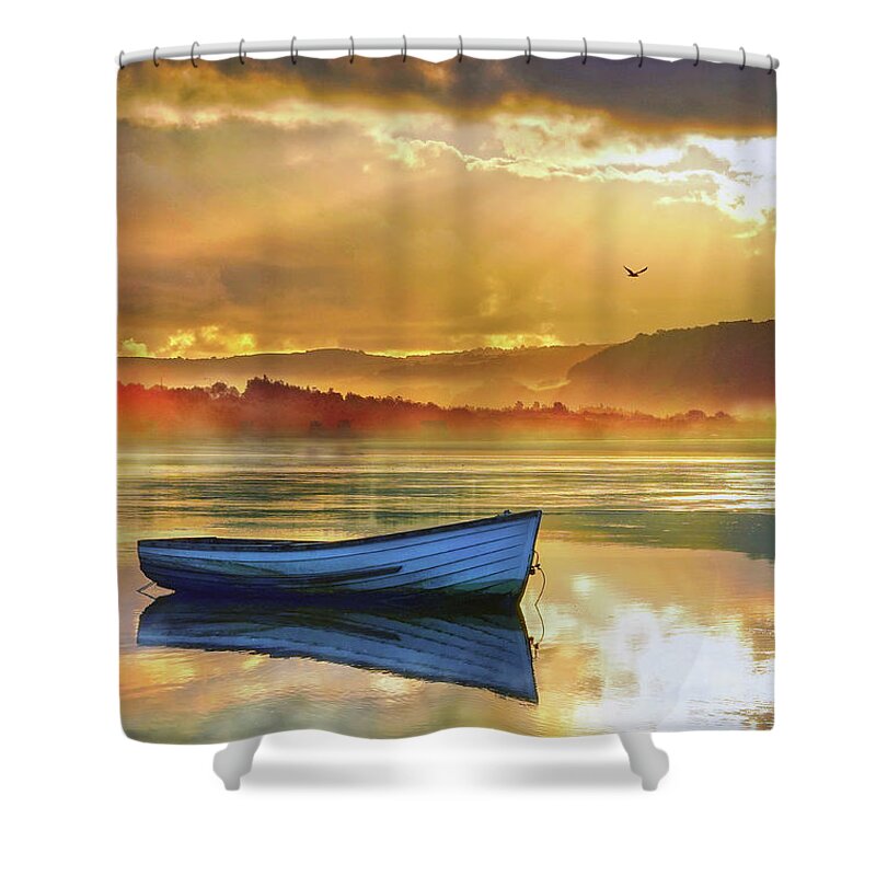 River Shower Curtain featuring the photograph Misty River by Mal Bray