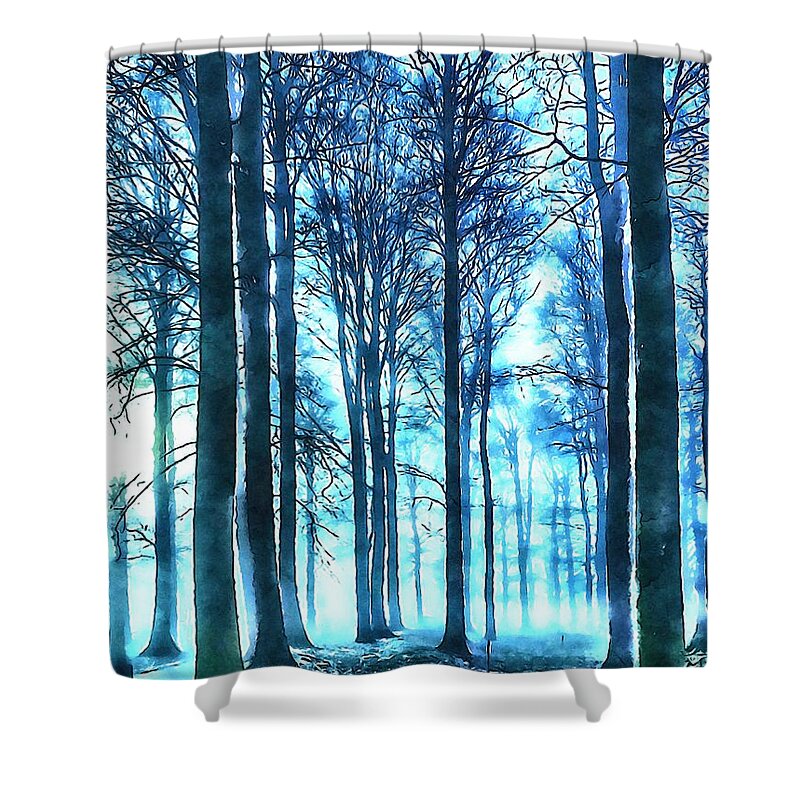 Woods Shower Curtain featuring the photograph Misty Woods by Chris Clark