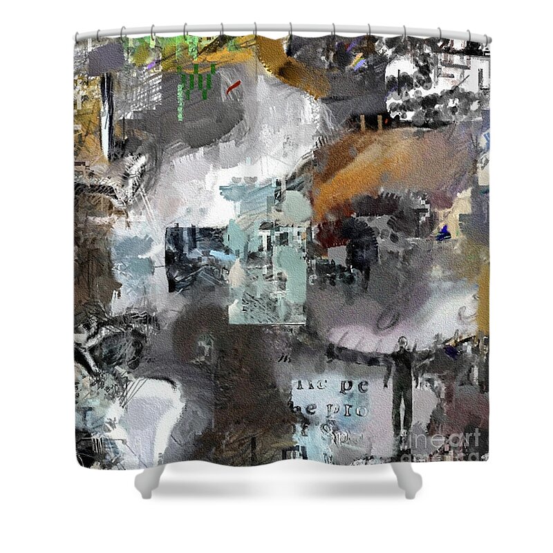 Abstract Shower Curtain featuring the digital art Mixed feelings by Bruce Rolff