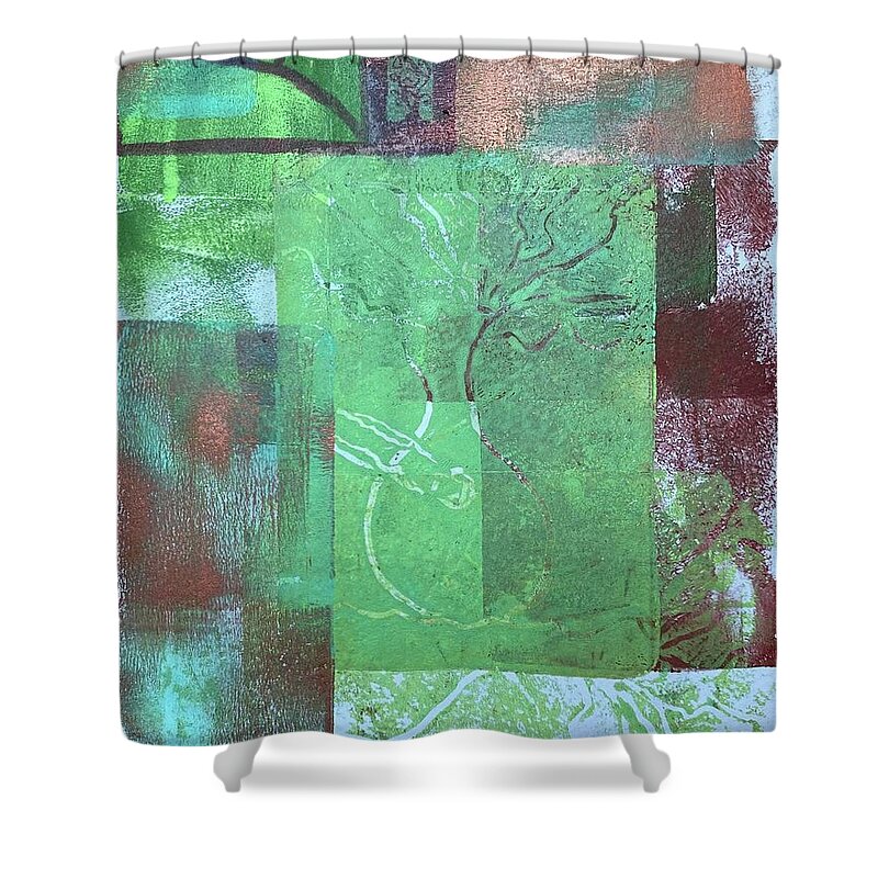 Abstract Shower Curtain featuring the mixed media Mixed Media Magic #0 by Anjel B Hartwell