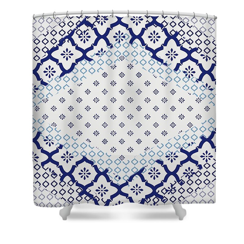 Pattern Shower Curtain featuring the digital art Mixed Patterns I by Bonnie Bruno