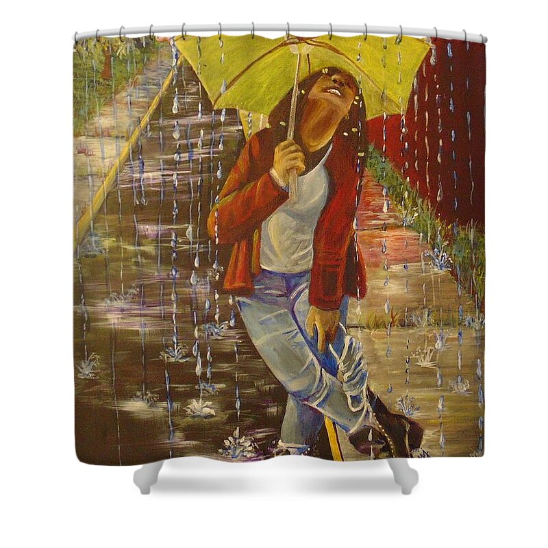2021 Shower Curtain featuring the painting Mmxxi by Saundra Johnson