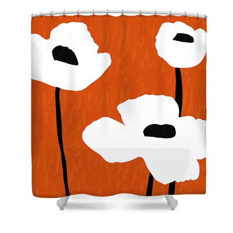 Orange Shower Curtain featuring the photograph Mod Poppies Orange- Art by Linda Woods by Linda Woods