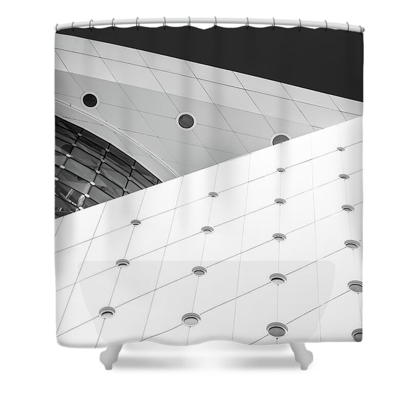 Dubai Shower Curtain featuring the photograph Modern architecture abstract by Alexey Stiop