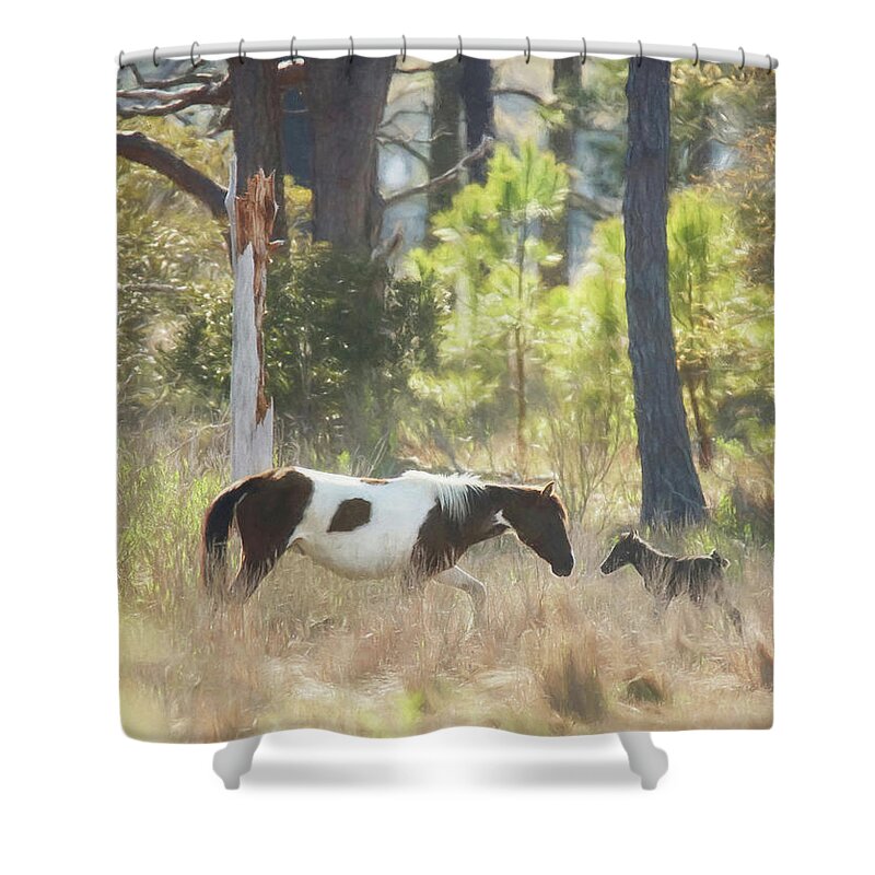 Mom Shower Curtain featuring the photograph Mommy Moment Painterly Version by Carrie Ann Grippo-Pike