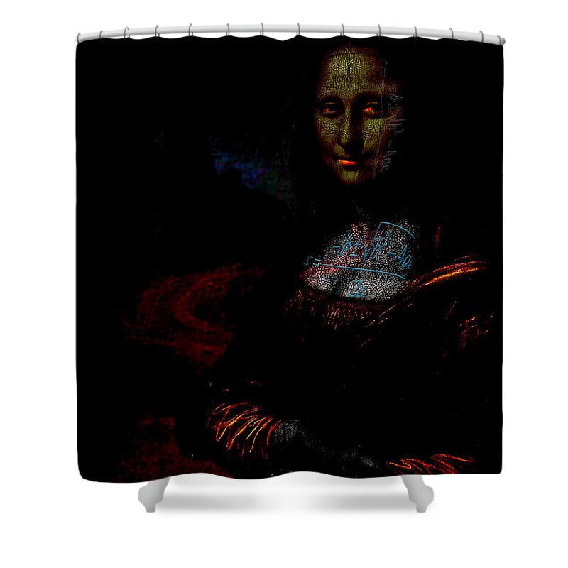 Digital Art Shower Curtain featuring the digital art Mona Lisa Overdrive apologies to Gibson by Jerald Blackstock