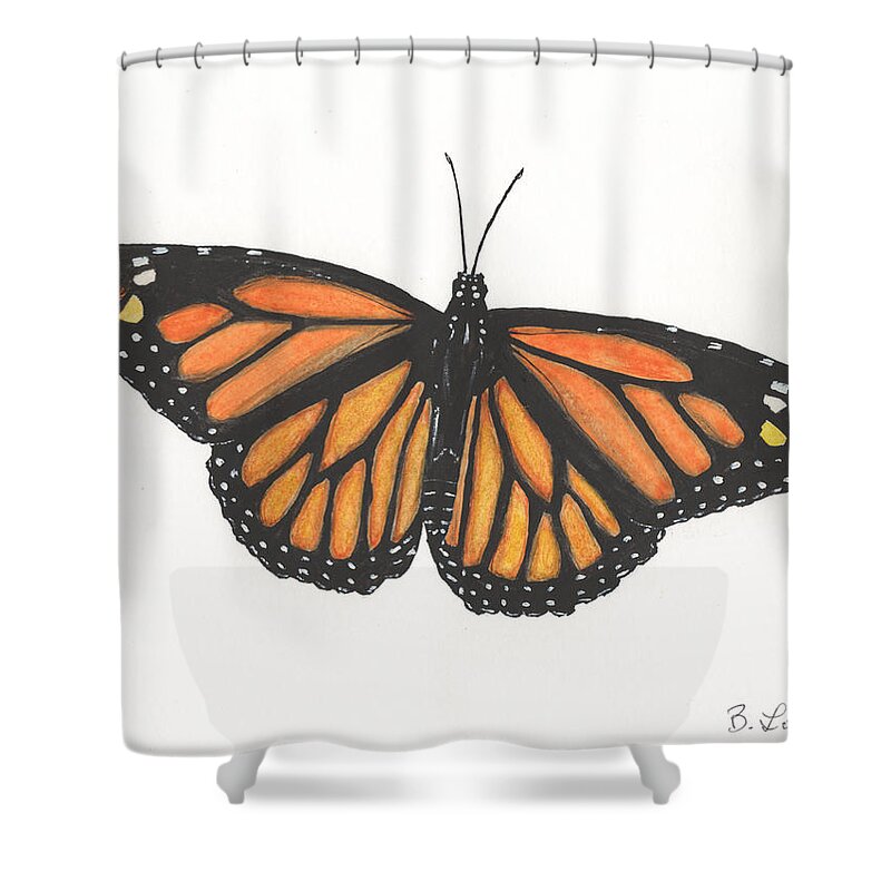 Monarch Shower Curtain featuring the painting Monarch by Bob Labno