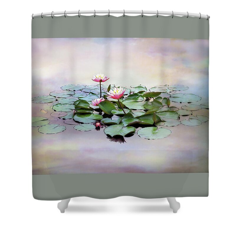 Flowers Shower Curtain featuring the photograph Monet Lilies by Jessica Jenney