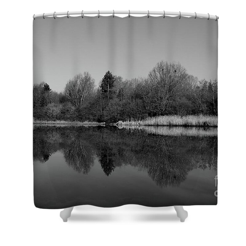 Water Shower Curtain featuring the photograph Mono Millpool by Stephen Melia