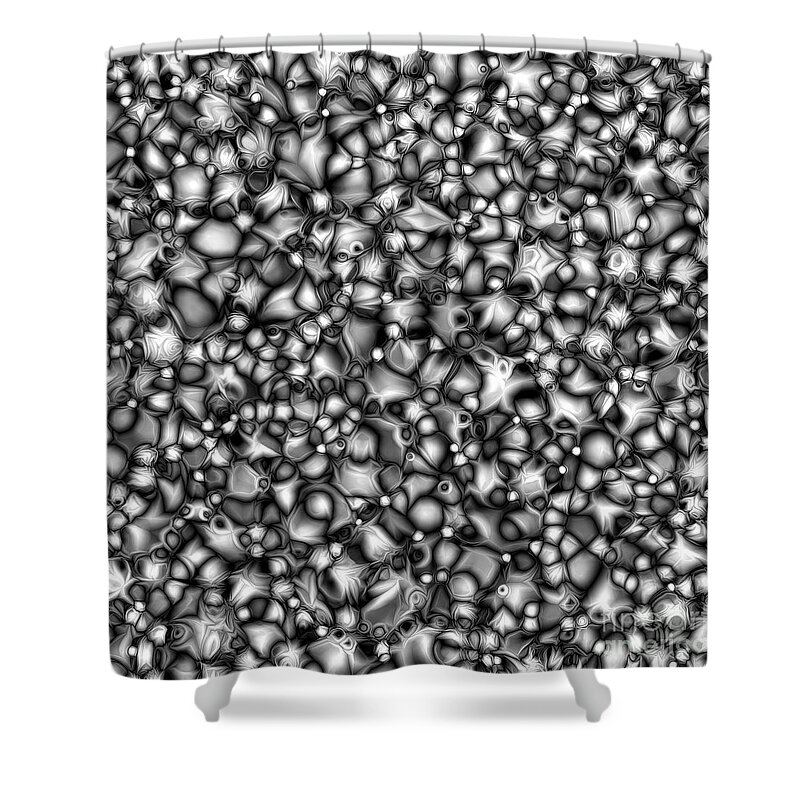 Black And White Shower Curtain featuring the digital art Monochromatic Chaos by Phil Perkins