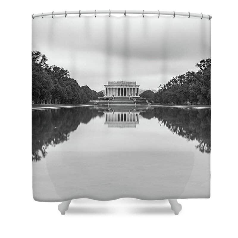 Lincoln Memorial Shower Curtain featuring the photograph Monochrome Memorial by Robert Miller
