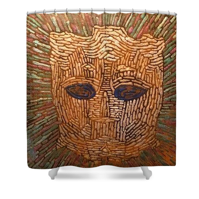 Masquerade Shower Curtain featuring the painting Monster by Darren Whitson
