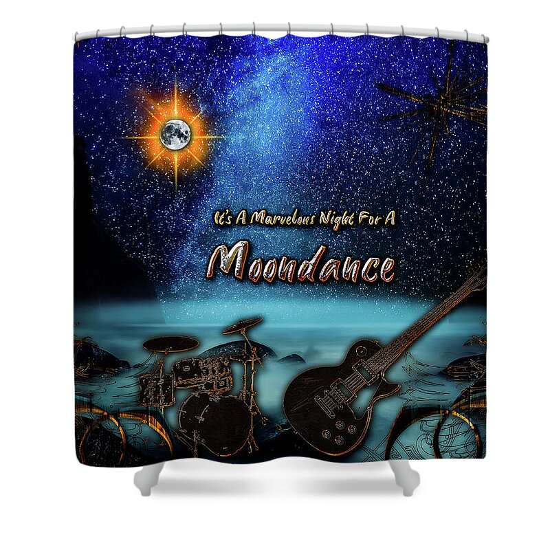 Moon Shower Curtain featuring the digital art Moondance by Michael Damiani