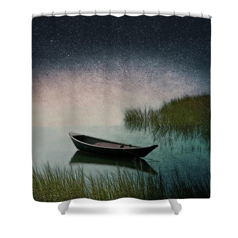 Wooden Canoe Shower Curtain featuring the photograph Moonlight Paddle by Brooke T Ryan
