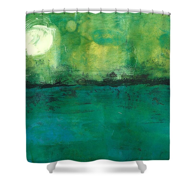 Moon Shower Curtain featuring the painting Moonlight serenade by Ruth Kamenev