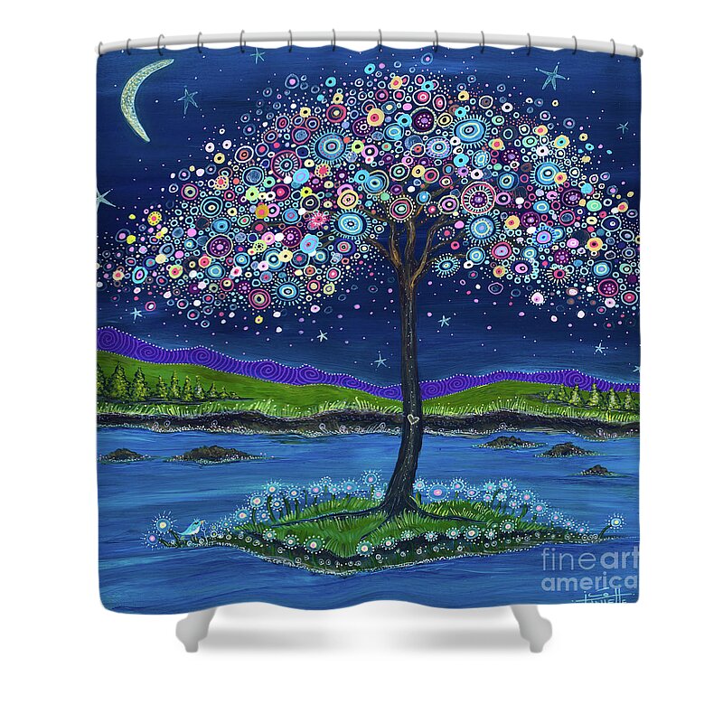 Moonlit Magic Shower Curtain featuring the painting Moonlit Magic by Tanielle Childers