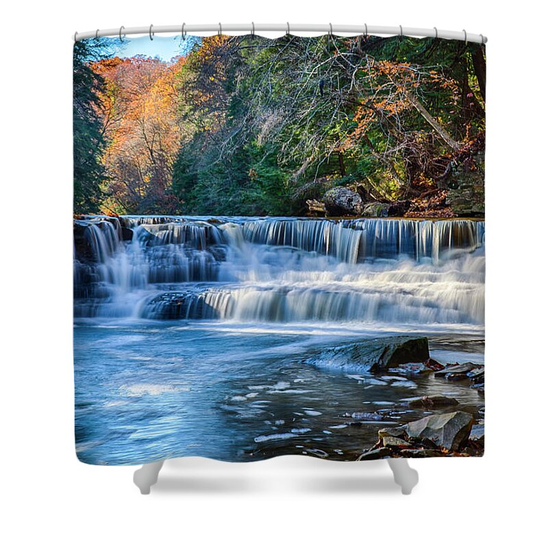 Squaw Shower Curtain featuring the photograph More of this beautiful Squaw Rock Falls - Chagrin River by Jack R Perry