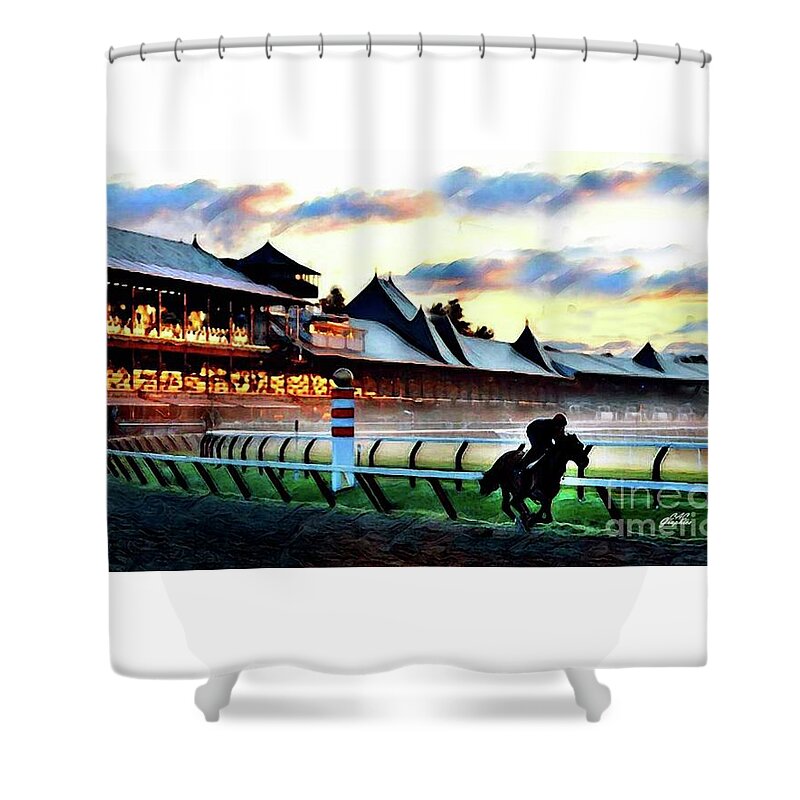 Saratoga Shower Curtain featuring the digital art Morning At Saratoga by CAC Graphics