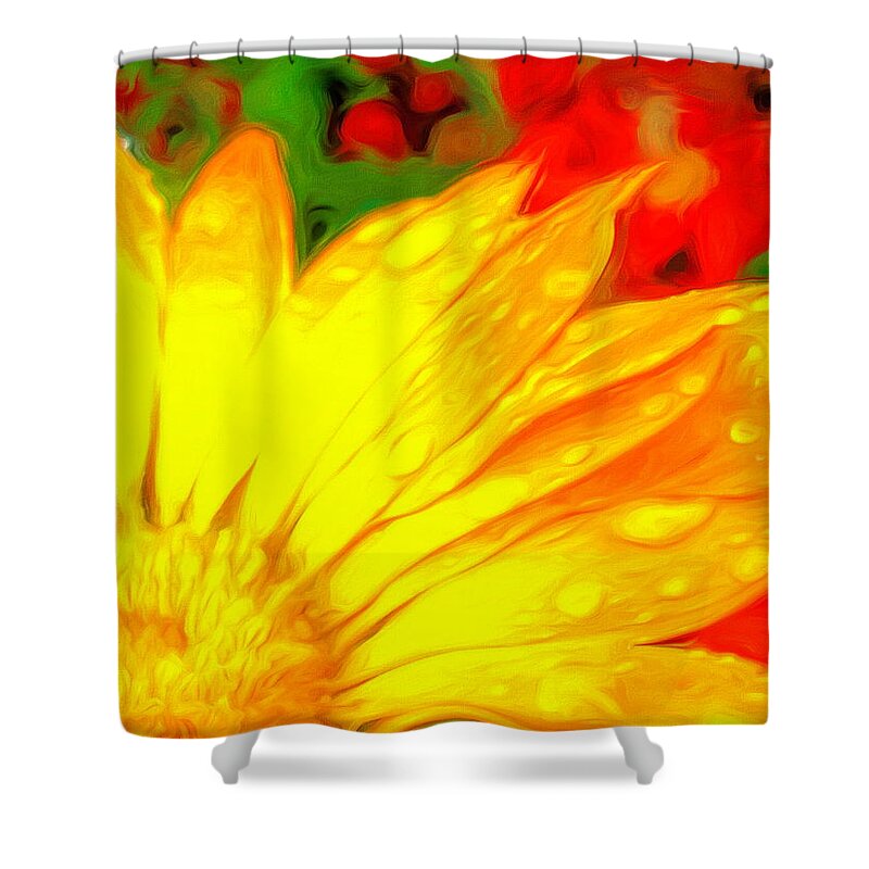 Coreopsis Shower Curtain featuring the digital art Morning Bloom by Susan Hope Finley