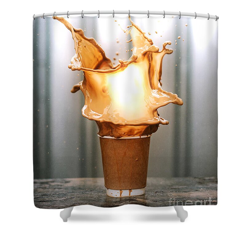 Coffee Shower Curtain featuring the digital art Morning Coffee by Phil Perkins