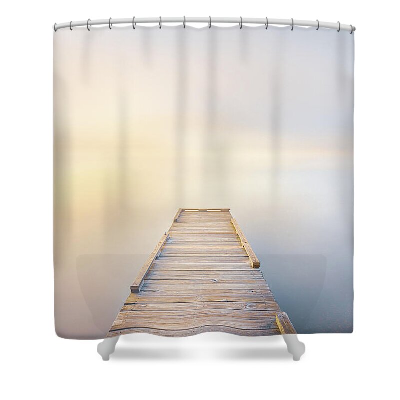 Lake Lamar Bruce Shower Curtain featuring the photograph Morning Colorful Mist by Jordan Hill