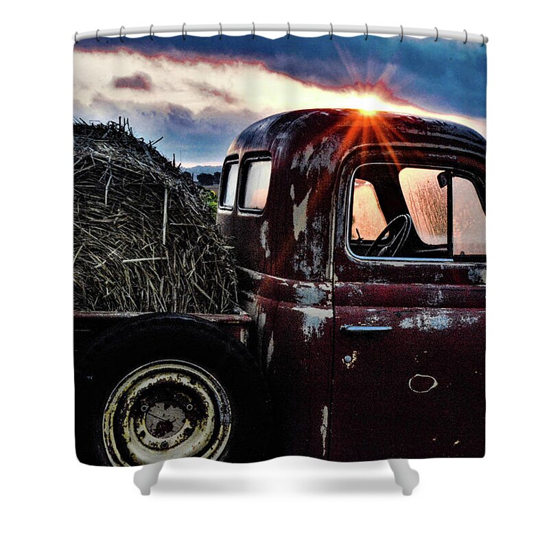 Period Pickup Truck Shower Curtain featuring the photograph Morning Glaze by Addison Likins