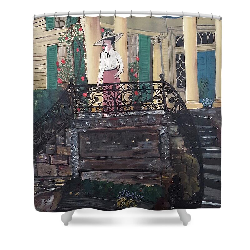 Landscape Shower Curtain featuring the painting Morning in Belmont by Randolph Gatling