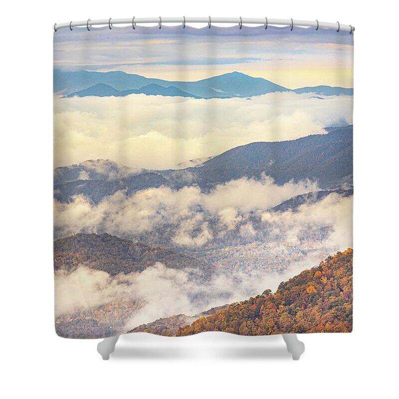 Maggie Valley Shower Curtain featuring the photograph Morning In The Mountains by Jordan Hill