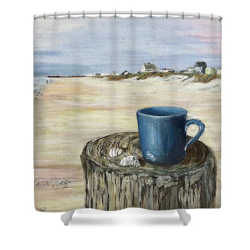 Landscape Shower Curtain featuring the painting Morning Meeting by Deborah Smith