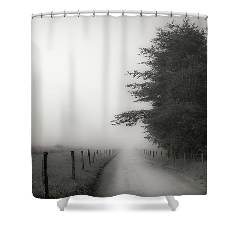Landscapes Shower Curtain featuring the photograph Morning on a Country Road by David Hilton