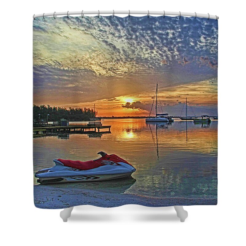 Boat Shower Curtain featuring the photograph Morning Peace - Florida Sunrise by HH Photography of Florida