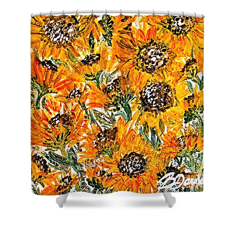 Prints Shower Curtain featuring the painting Morning Wild Ones Diptych by Barbara Donovan