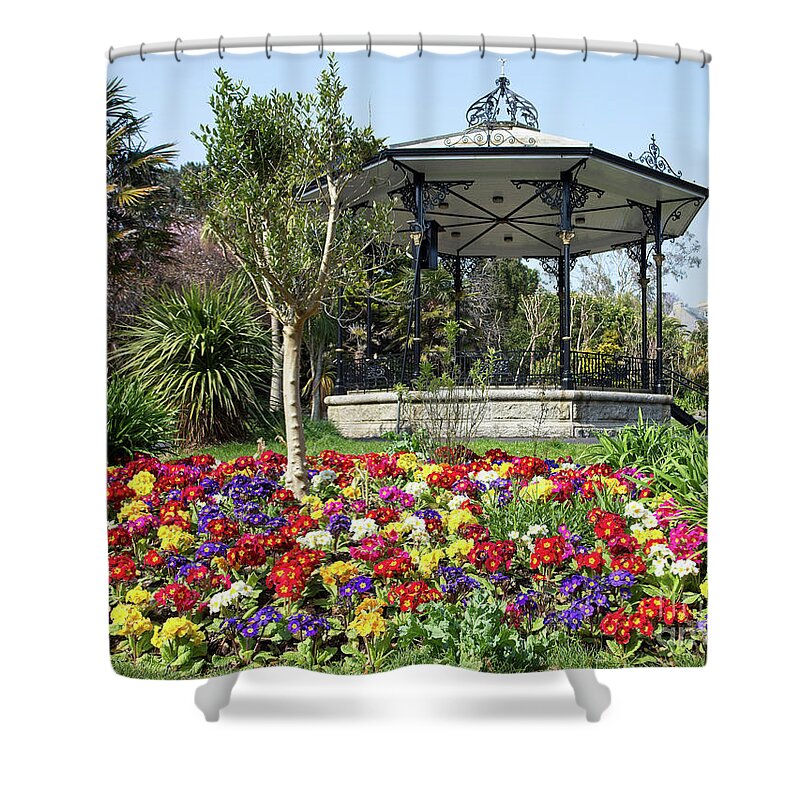 Penzance Shower Curtain featuring the photograph Morrab Gardens in Spring, Penzance, Cornwall. by Tony Mills