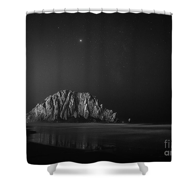 Morro Bay Shower Curtain featuring the photograph Morro Bay Under Starlight by Anthony Michael Bonafede