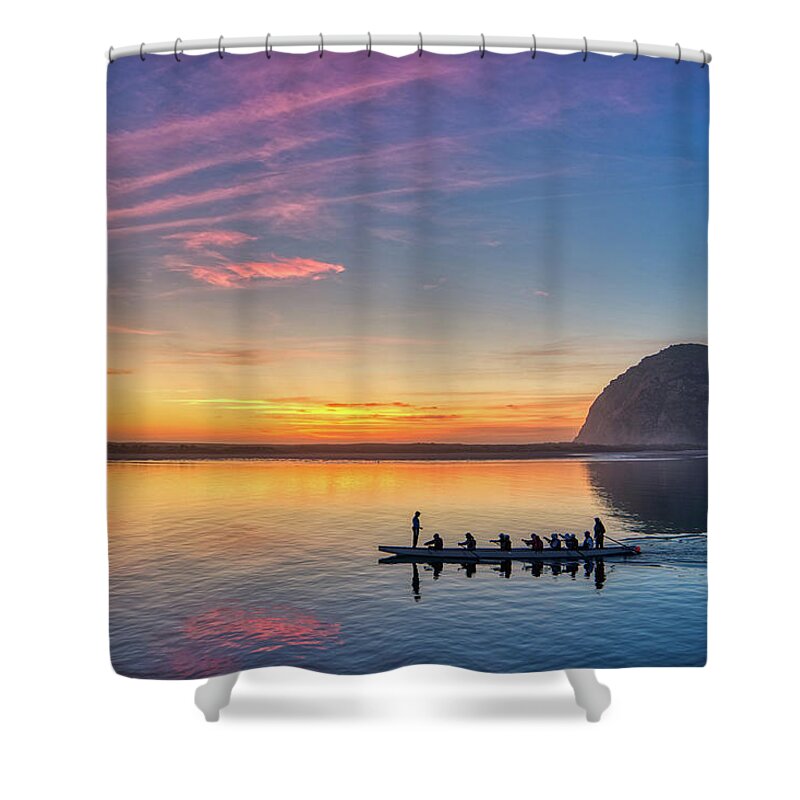 Morro Rock Shower Curtain featuring the photograph Morro Row by Beth Sargent