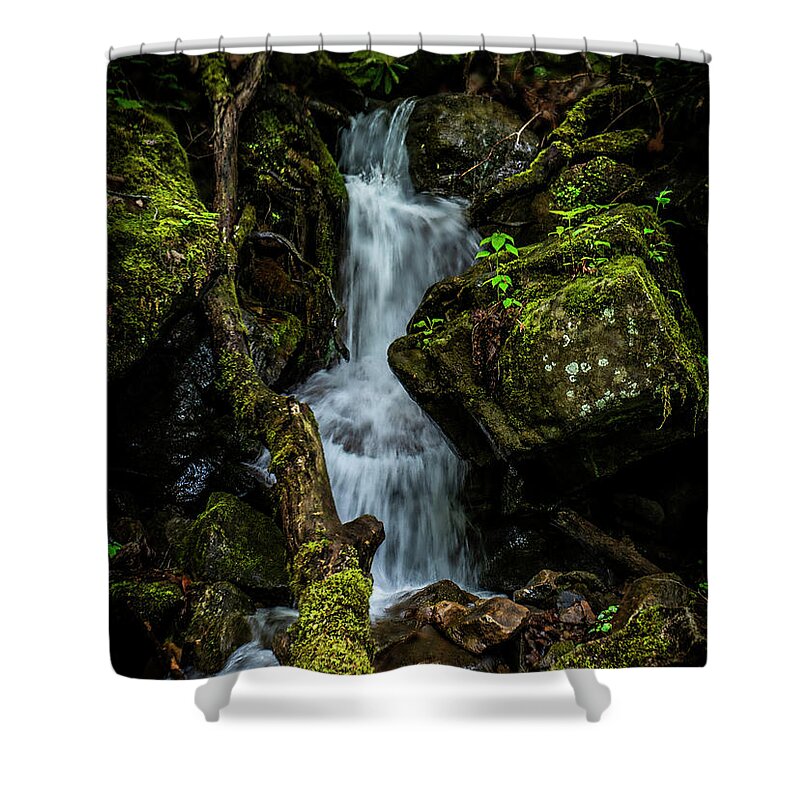 Waterfall Shower Curtain featuring the photograph Mossy Waterfall by Lisa Lambert-Shank