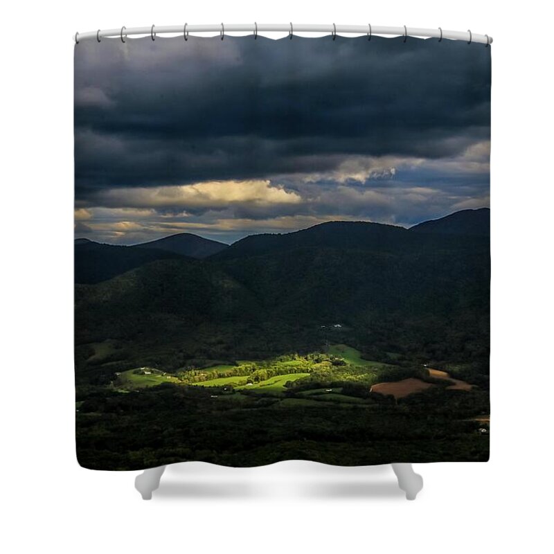 Blue Ridge Parkway Shower Curtain featuring the photograph Mostly Cloudy by Deb Beausoleil