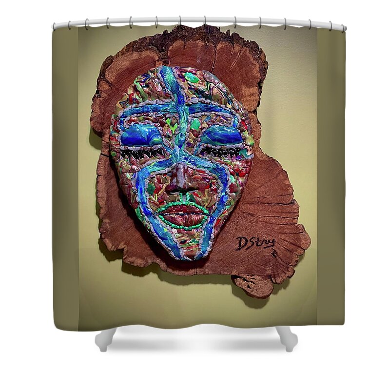 Polymer Clay Shower Curtain featuring the mixed media Mother Nature by Deborah Stanley