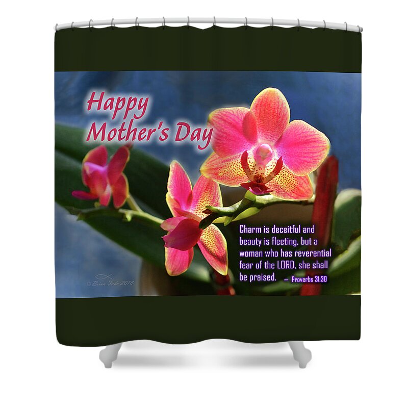 Honor Shower Curtain featuring the photograph Mother's Day Orchids by Brian Tada