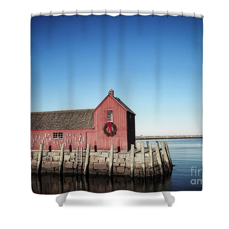 Rockport Shower Curtain featuring the photograph Motif Number One Christmas by Mary Capriole