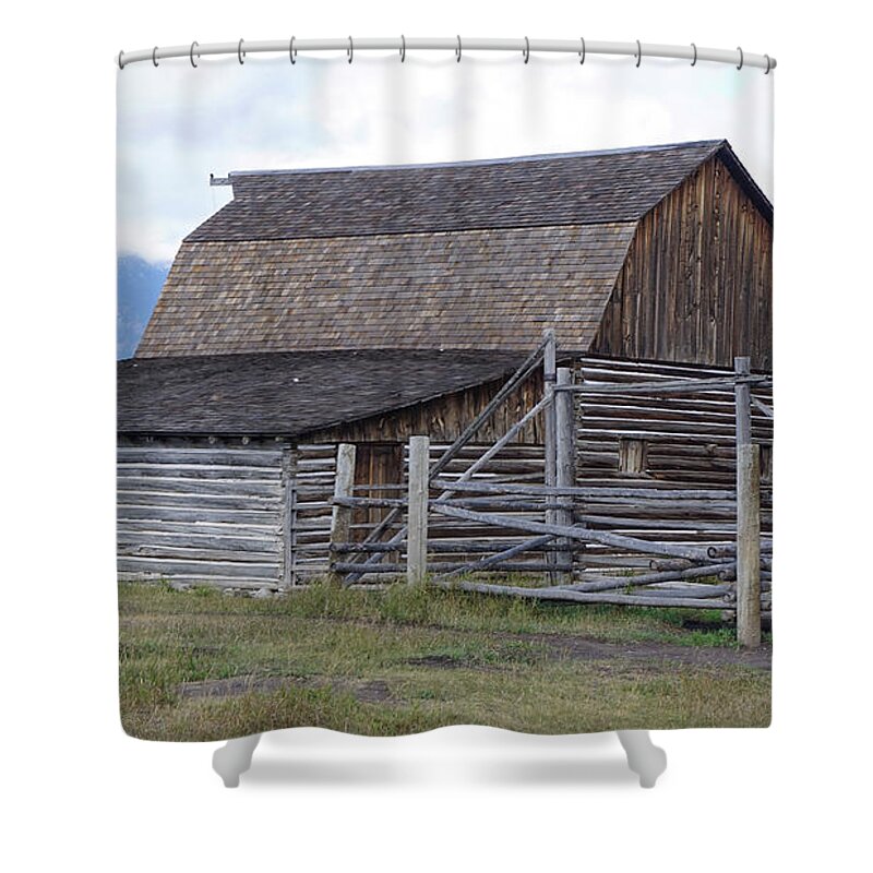 Moulton Barn Shower Curtain featuring the photograph Moulton Barn on Mormon Row 1223 by Cathy Anderson
