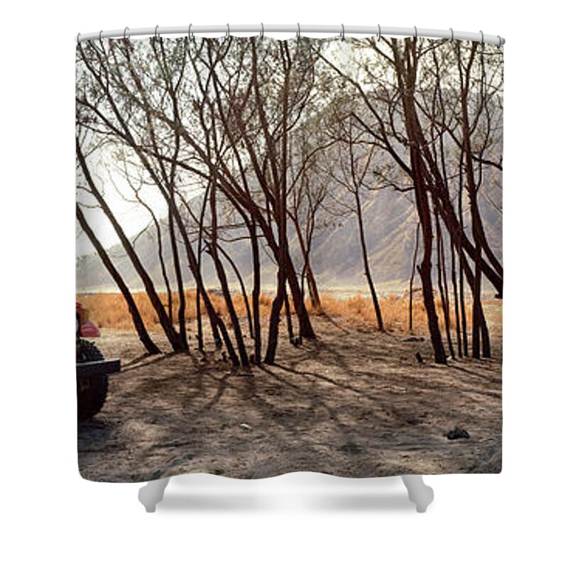 Panorama Shower Curtain featuring the photograph Mount Bromo Jeep Indonesia by Sonny Ryse