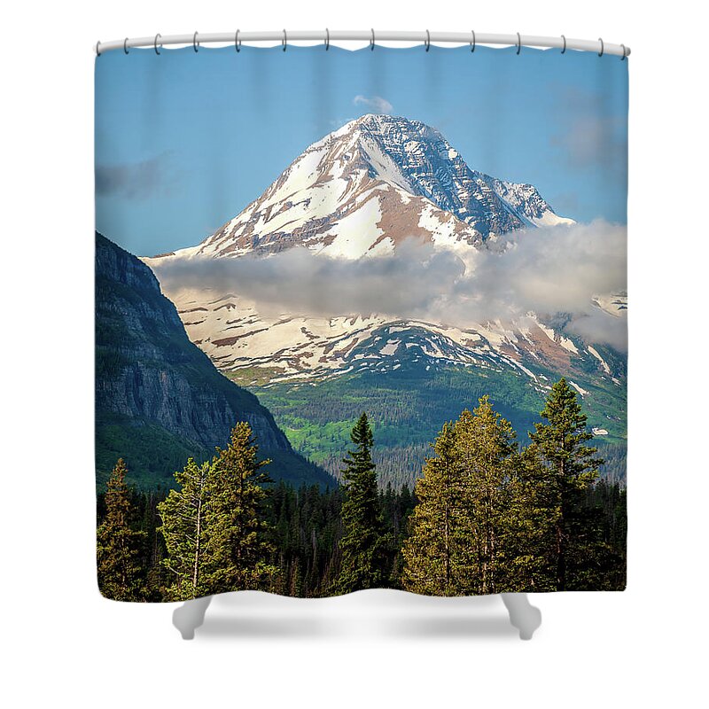 Glacier National Park Shower Curtain featuring the photograph Mount Jackson at Glacier National Park by Jack Bell